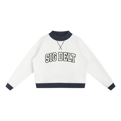 Sigma Delta Tau Two Tone Mock Neck Sweatshirt