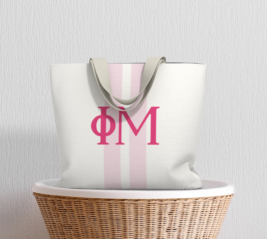 Phi Mu Personalized Stripe Tote