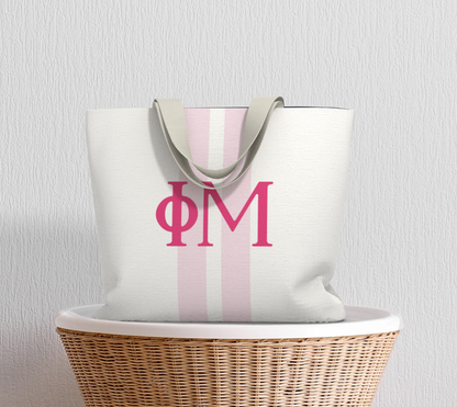 Phi Mu Personalized Stripe Tote
