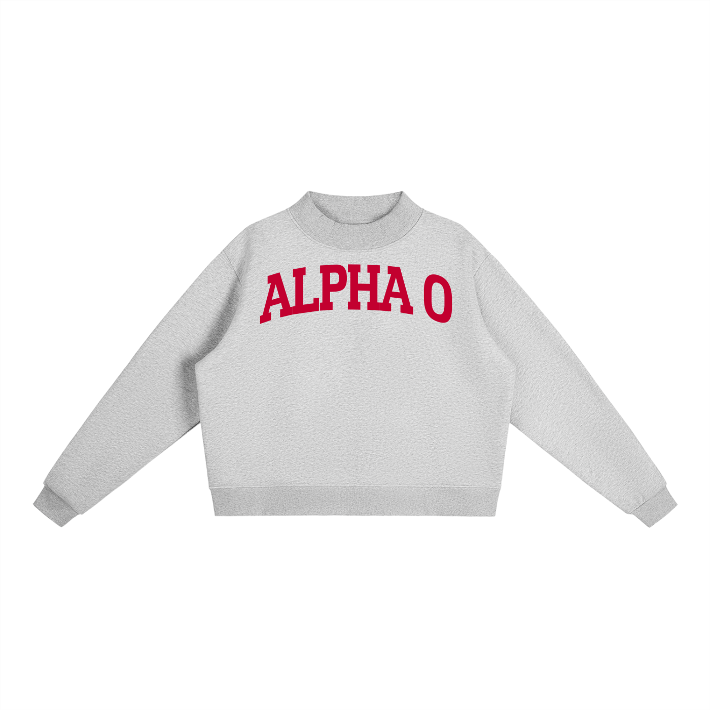 Red Alpha Omicron Pi Mock Neck Sweatshirt