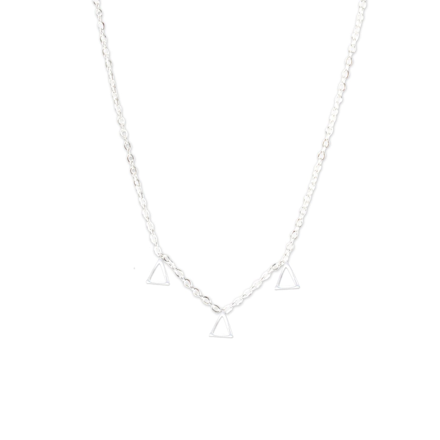 Tri Delta Silver Letters Necklace