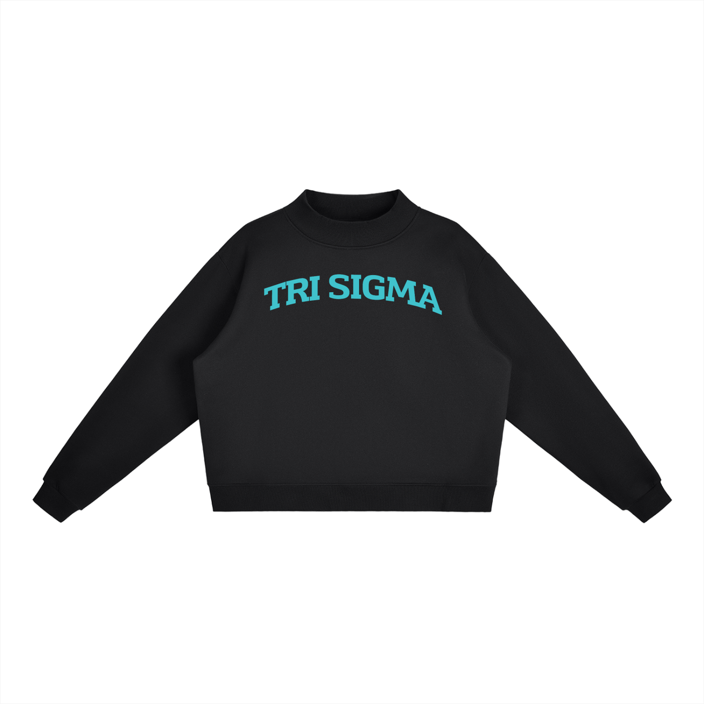 Tri Sigma Sea Blue Mock Neck Sweatshirt - Ivy Society