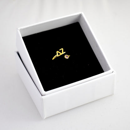 Delta Zeta Gemstone Ring