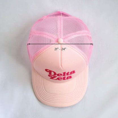 Delta Zeta Puff Print Trucker Hat - Ivy Society