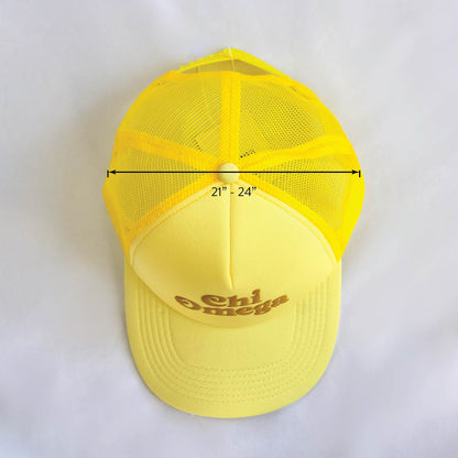 Chi Omega Puff Print Trucker Hat - Ivy Society
