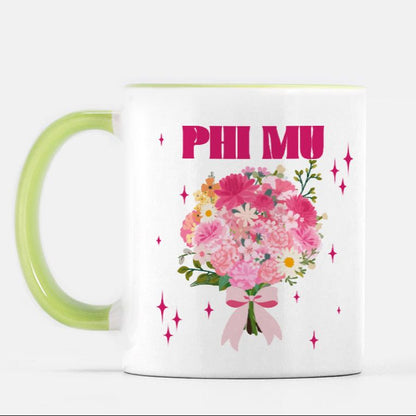 Phi Mu Bouquet Personalized Mug