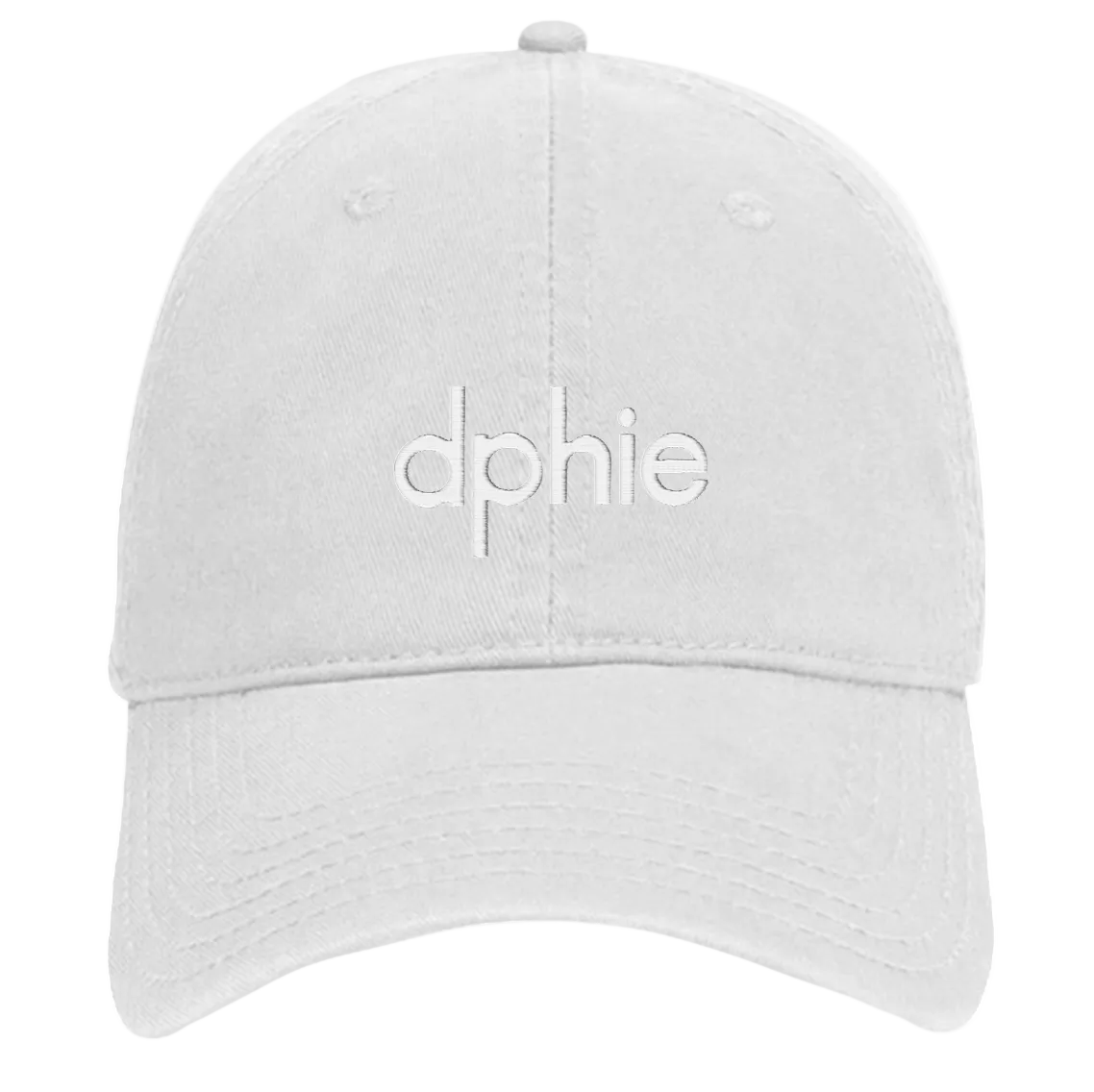 Delta Phi Epsilon White Puff Embroidered Hat