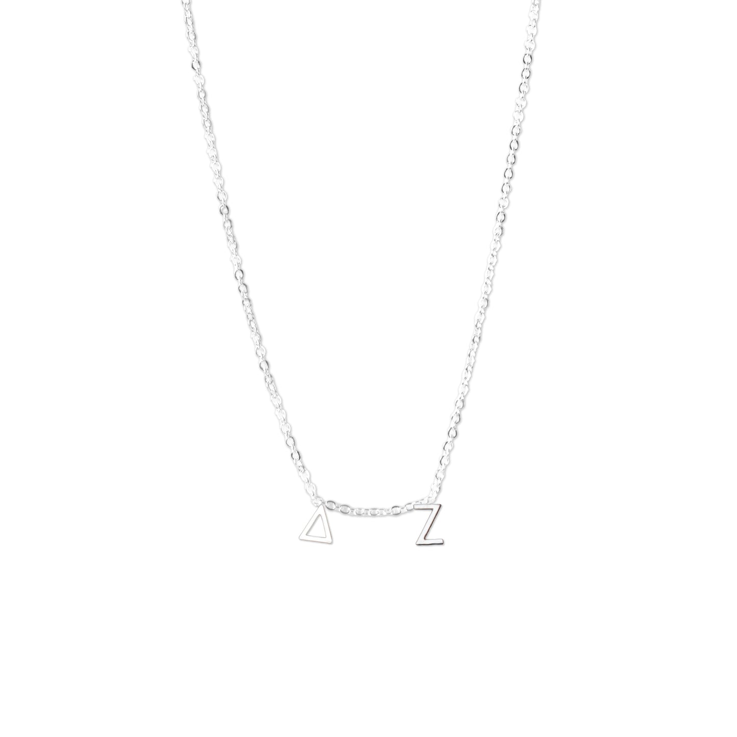 Delta Zeta Silver Letters Necklace