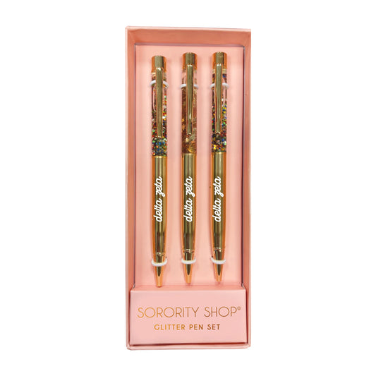 Delta Zeta Glitter Pens 3 Pack - Ivy Society
