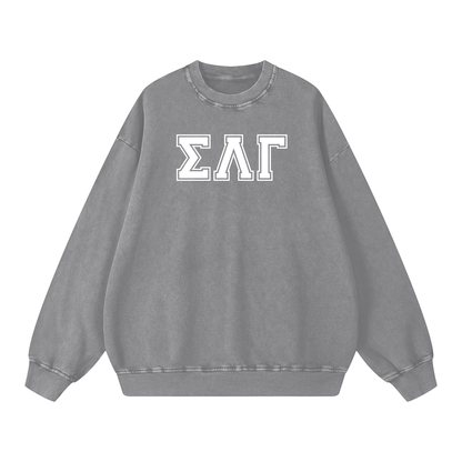Snow Washed Oversized Sweatshirt - Ivy Society