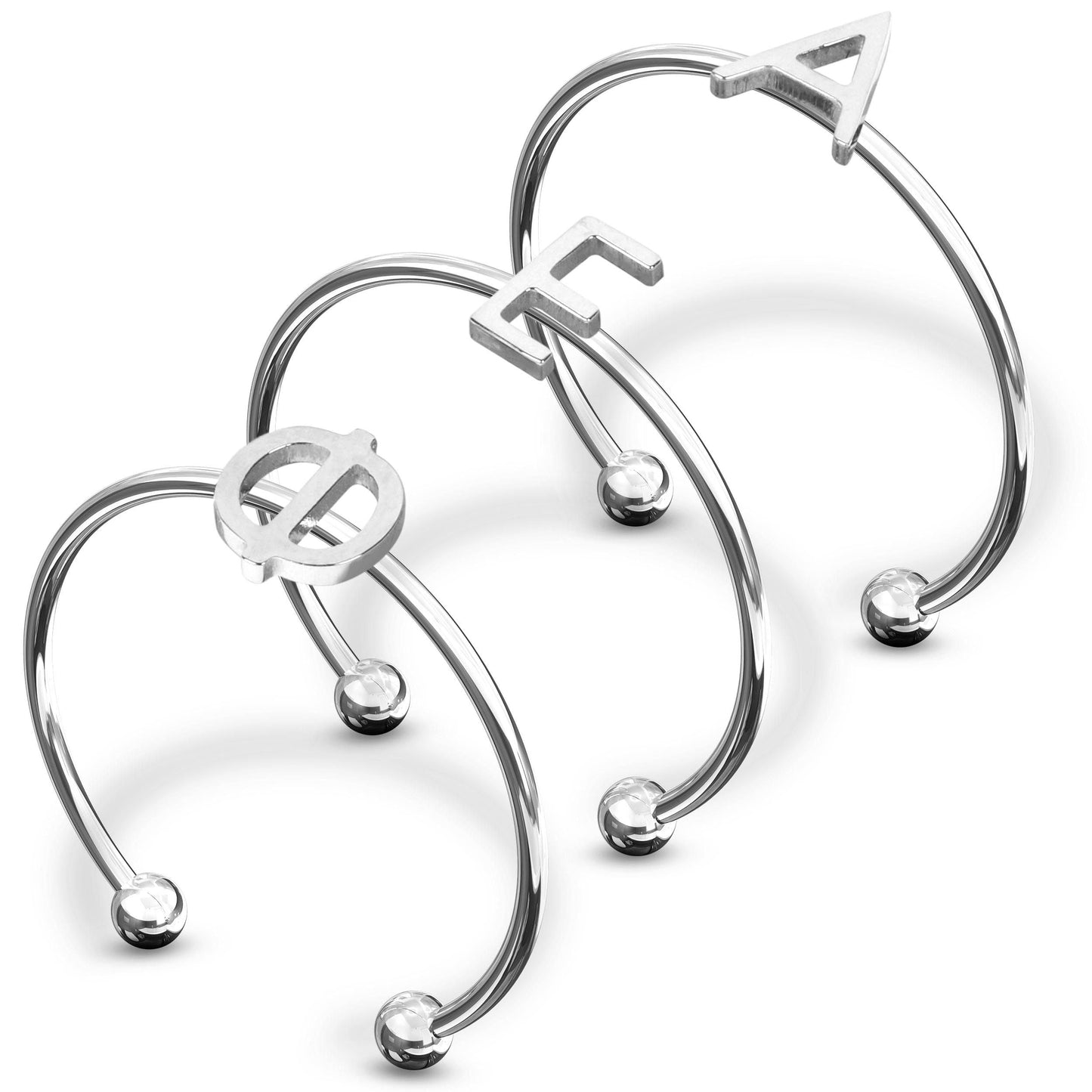 Alpha Epsilon Phi Silver Ring Stack