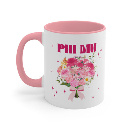 Phi Mu Bouquet Personalized Mug