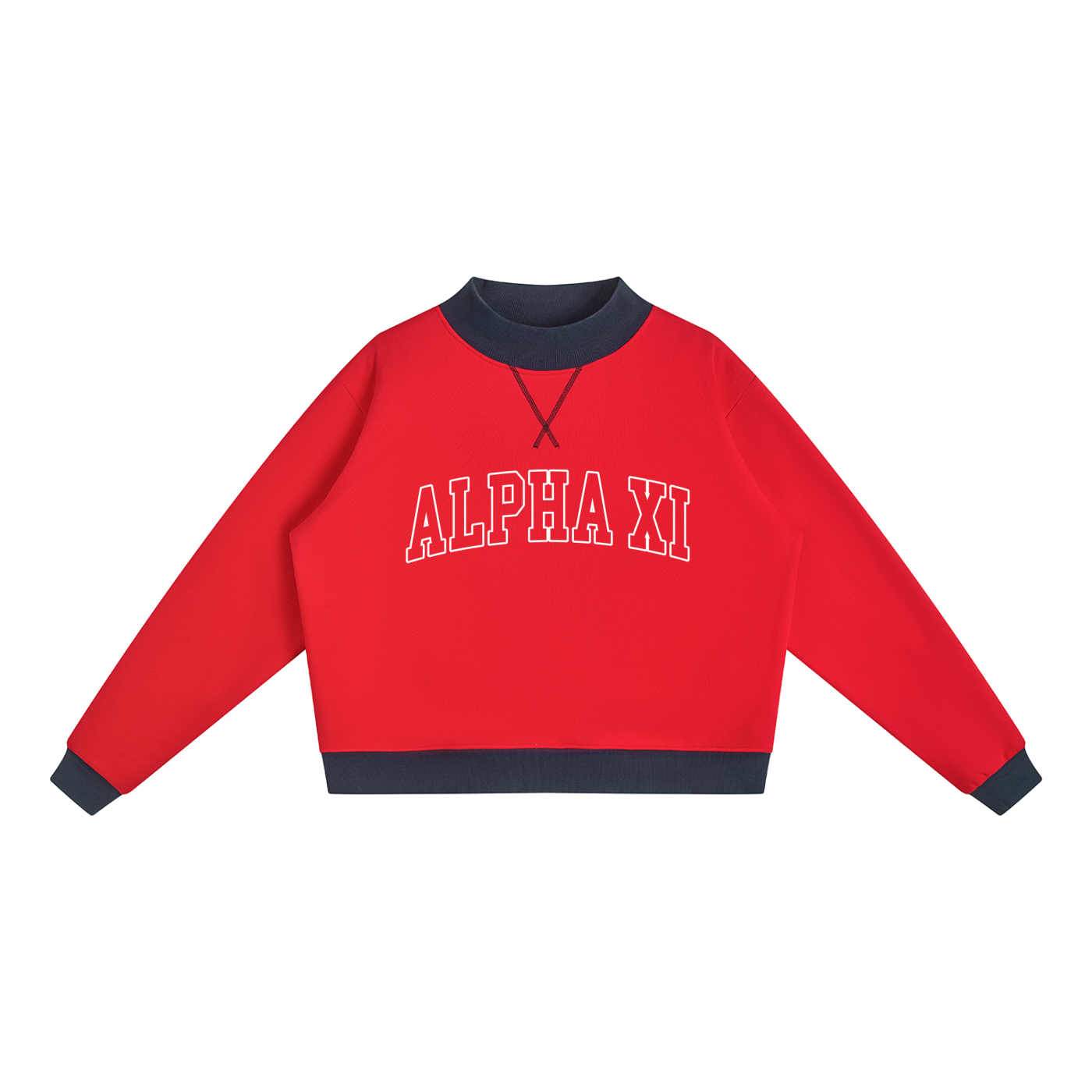Alpha Xi Delta Two Tone Mock Neck Sweatshirt