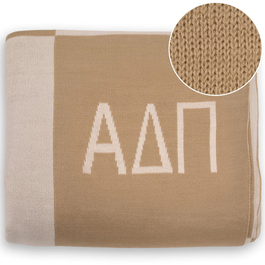 Alpha Delta Pi Knit Checkered Blanket
