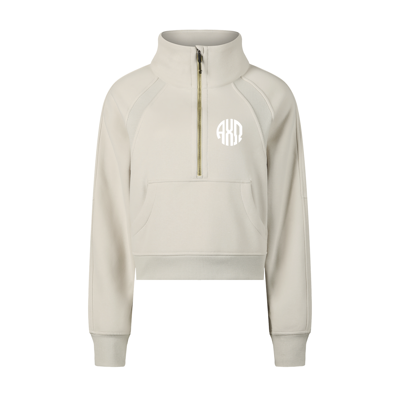 Alpha Chi Omega Monogram Half-Zip Sweatshirt - Ivy Society