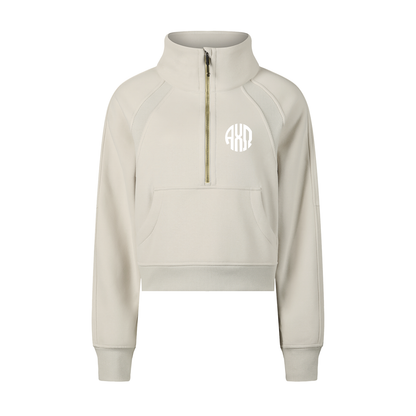 Alpha Chi Omega Monogram Half-Zip Sweatshirt - Ivy Society