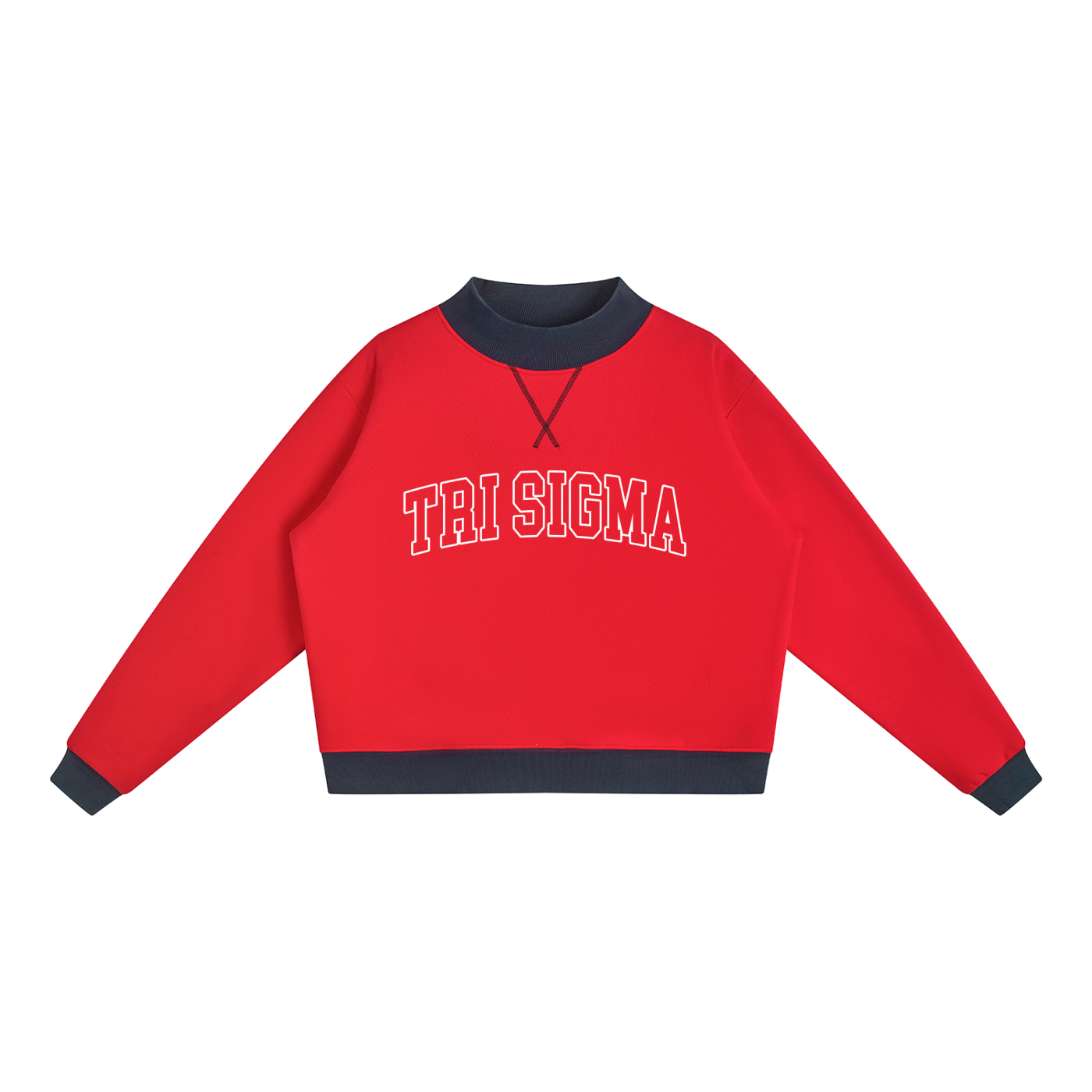 Tri Sigma Two Tone Mockneck Sweatshirt