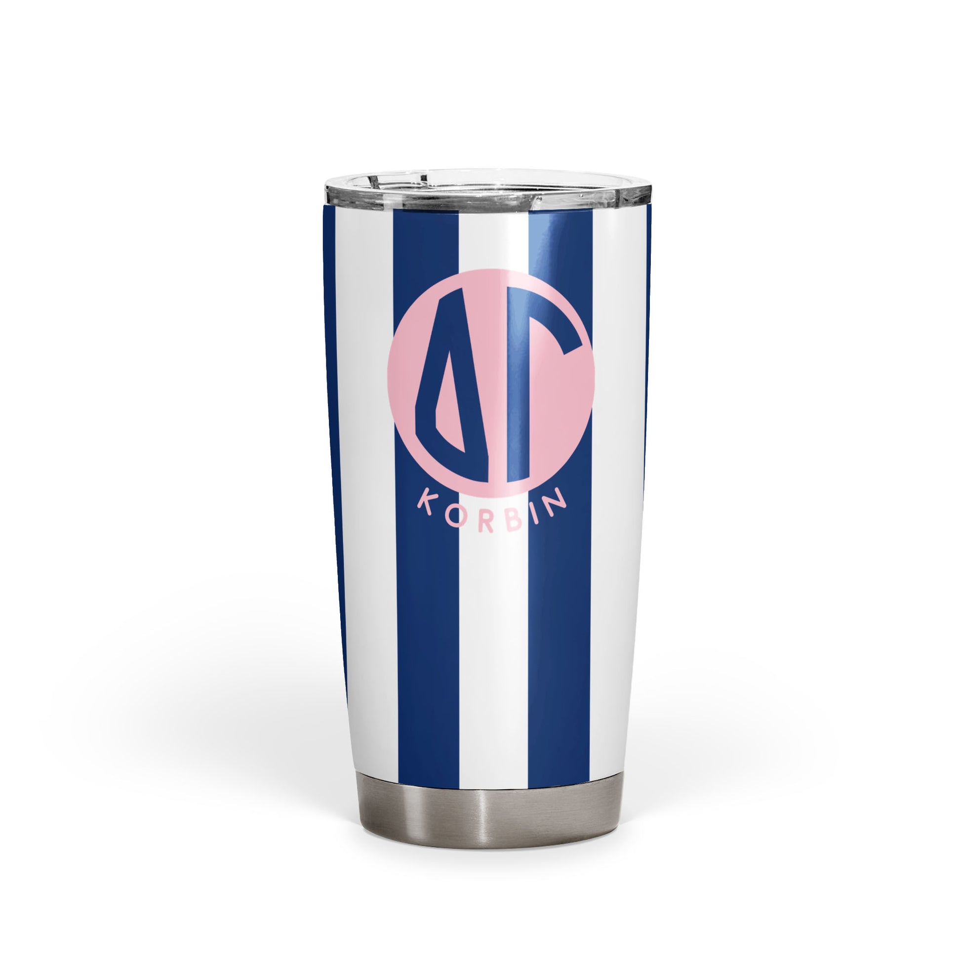 Delta Gamma Personalized Striped Tumbler - Ivy Society