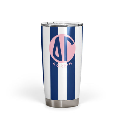Delta Gamma Personalized Striped Tumbler - Ivy Society