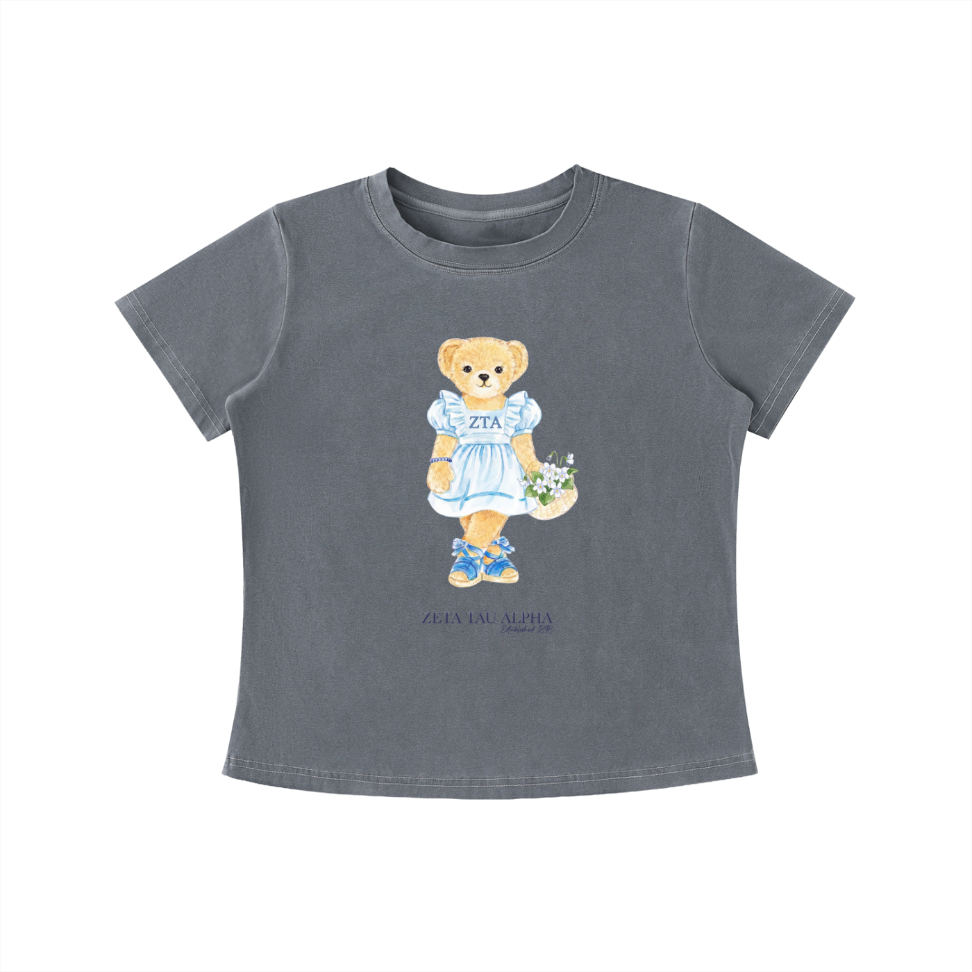 Zeta Tau Alpha Flower Bear T Shirt