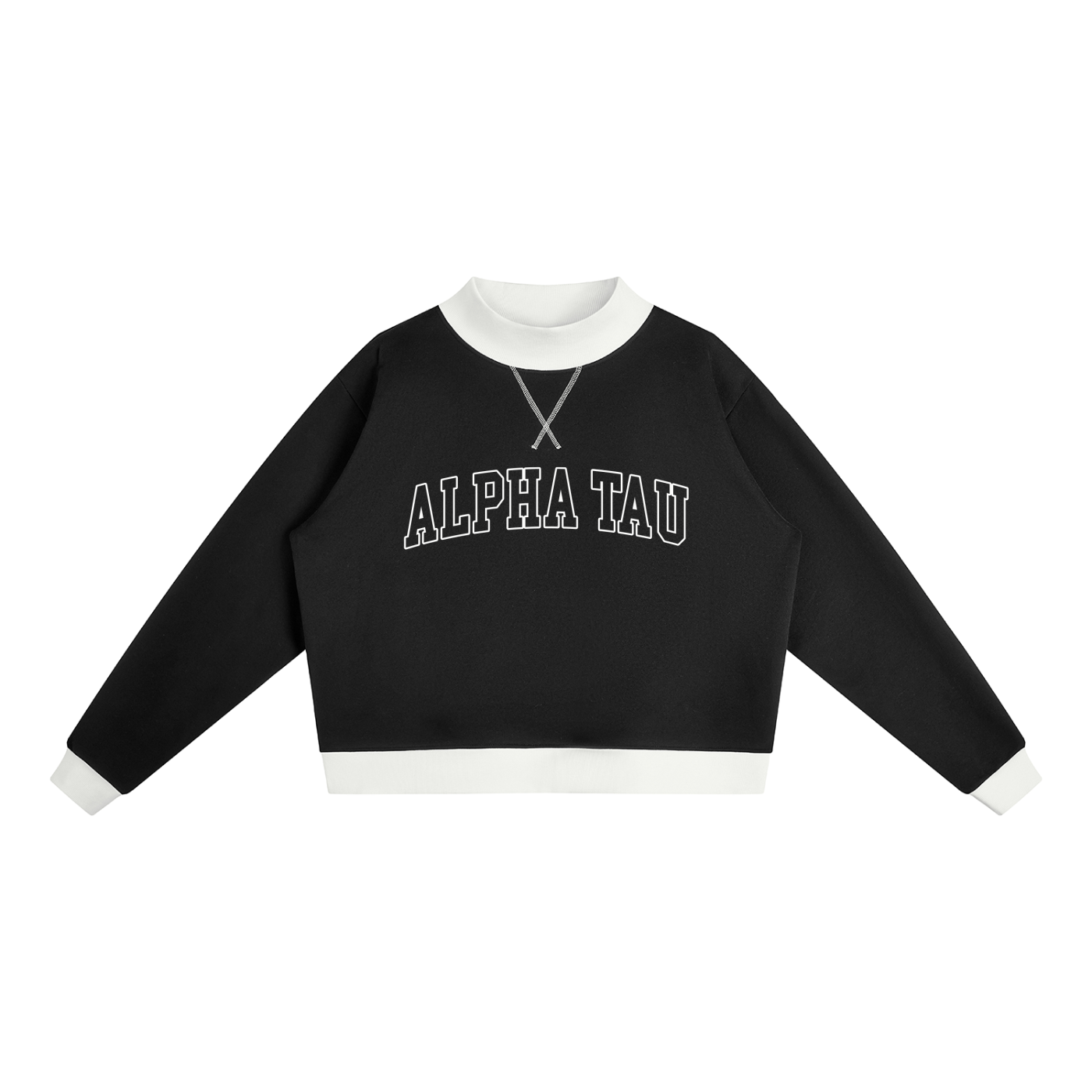 Alpha Sigma Tau Two Tone Mock Neck Sweatshirt