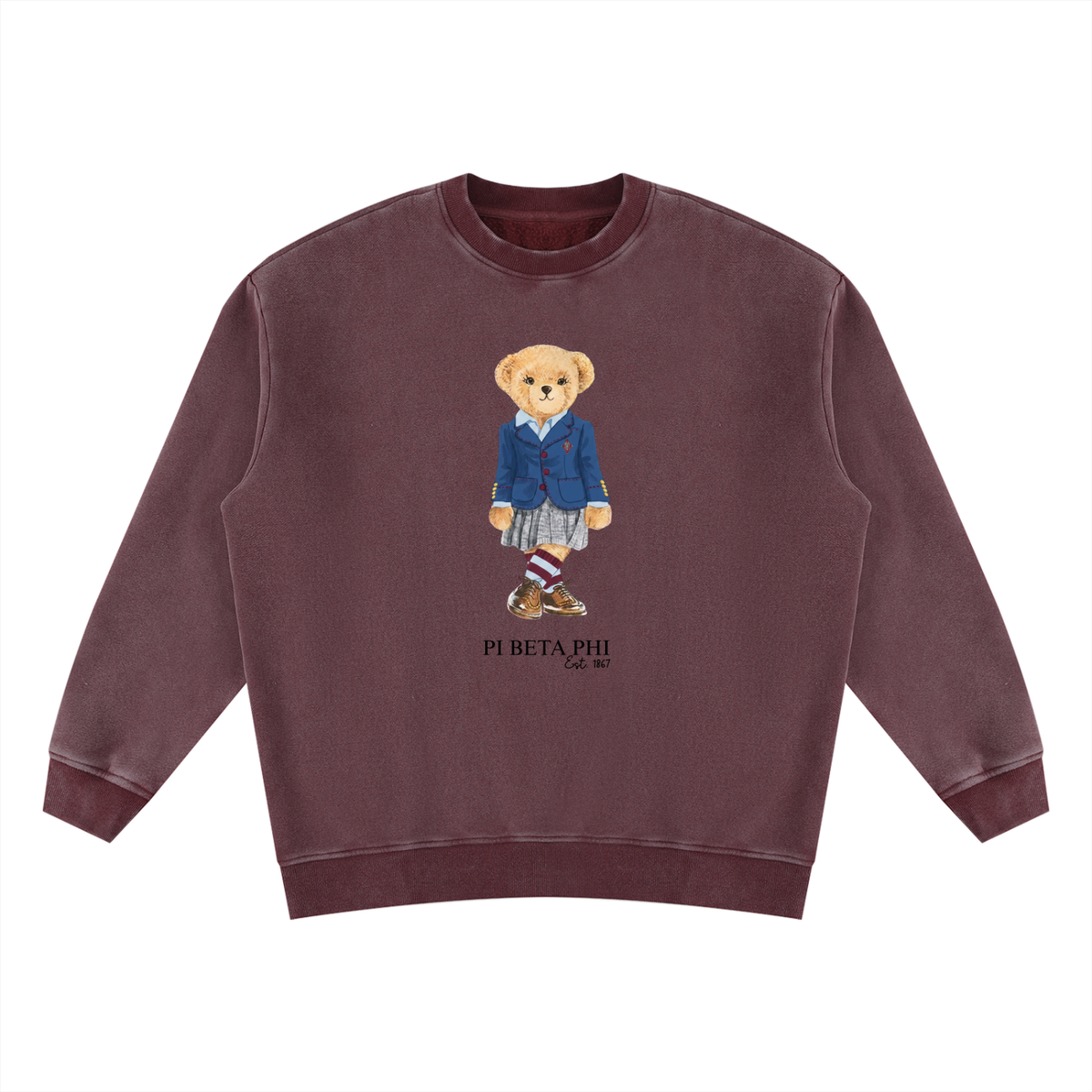 Pi Beta Phi Sorority Bear Vintage Wash Sweatshirt