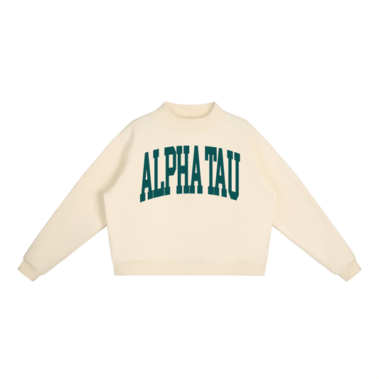 Alpha Sigma Tau Big Mock Neck Sweatshirt - Ivy Society