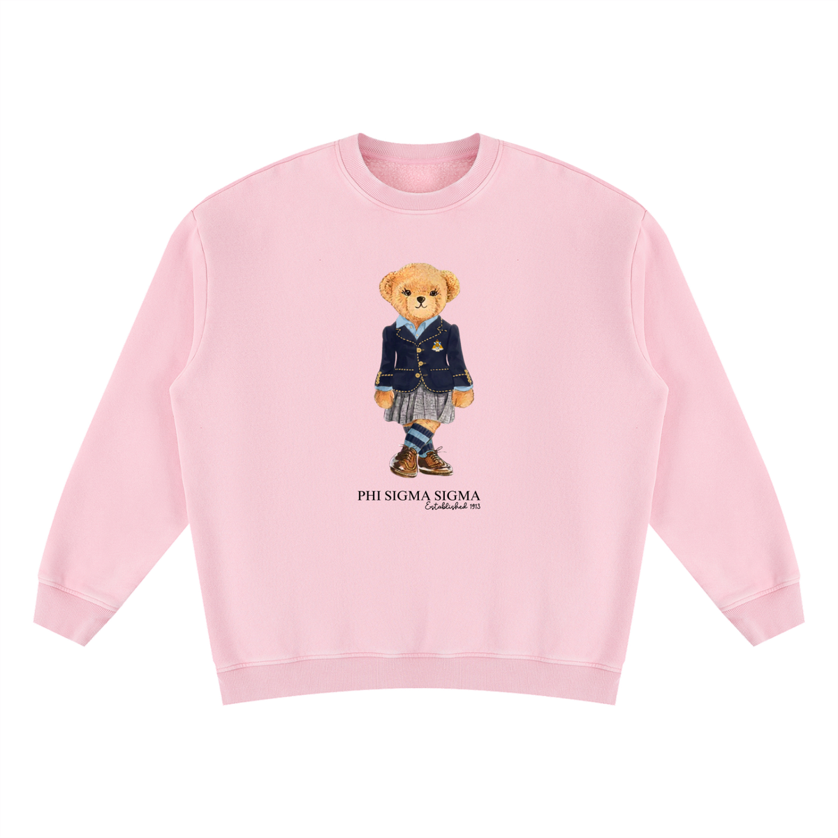 Phi Sigma Sigma Sorority Bear Vintage Wash Sweatshirt