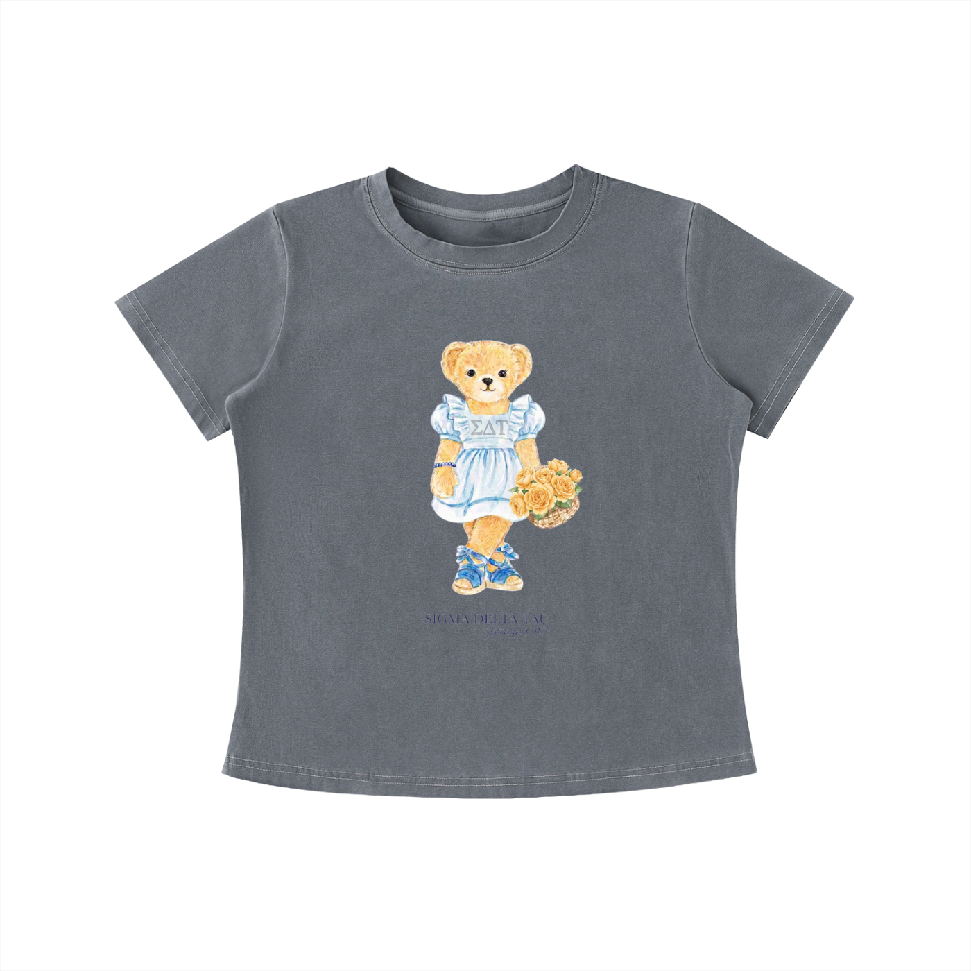 Sigma Delta Tau Flower Bear T Shirt