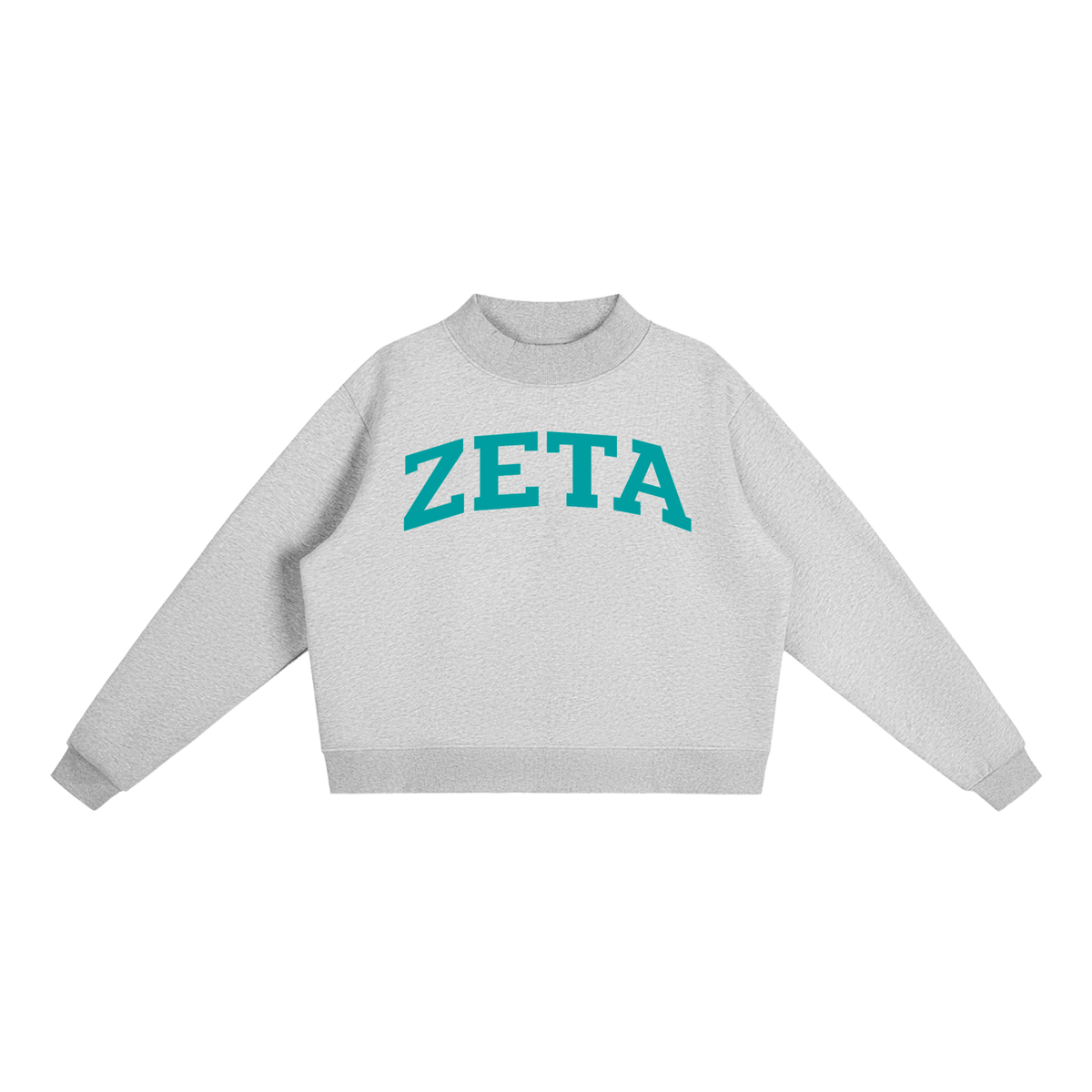 Zeta Tau Alpha Turquoise Mock Neck Sweatshirt