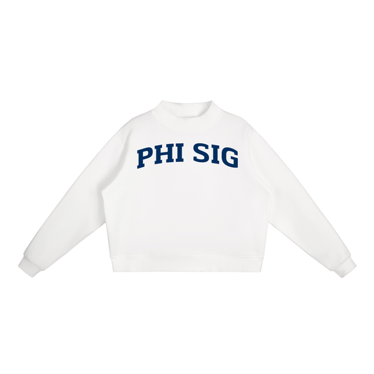 Blue Phi Sigma Sigma Mock Neck Sweatshirt