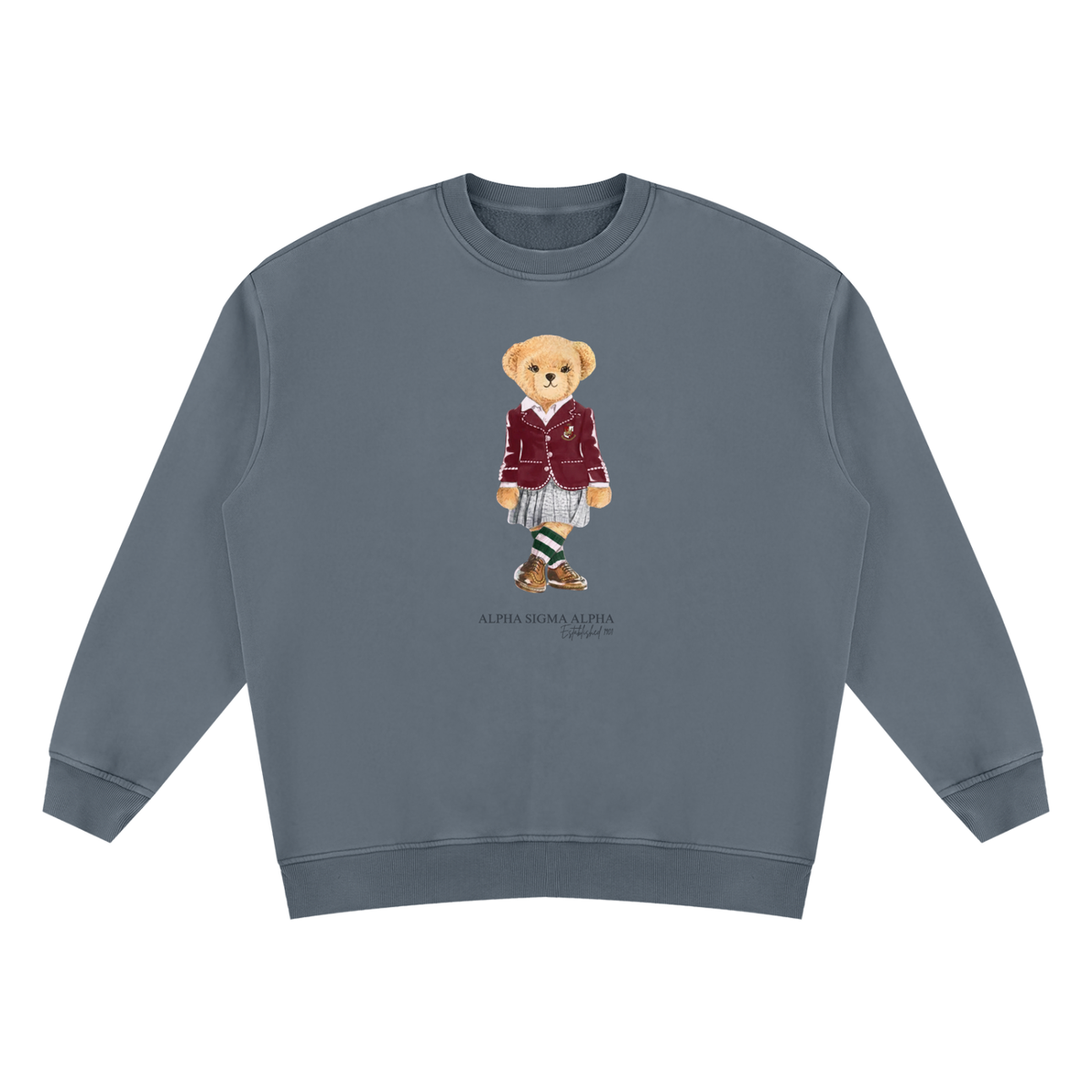 Alpha Sigma Alpha Sorority Bear Vintage Wash Sweatshirt