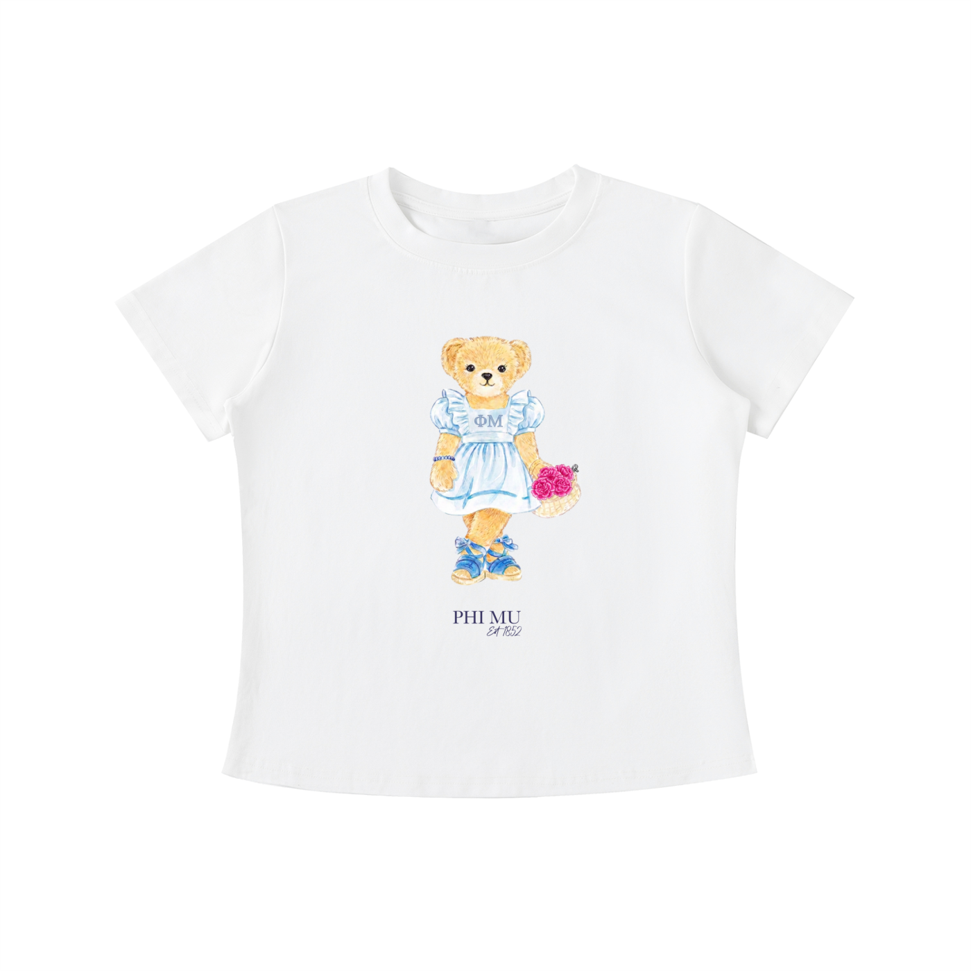 Phi Mu Flower Bear T Shirt