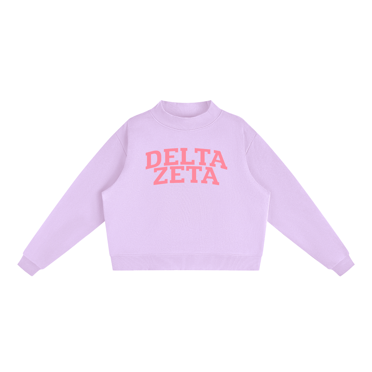 Delta Zeta Pink Mock Neck Sweatshirt