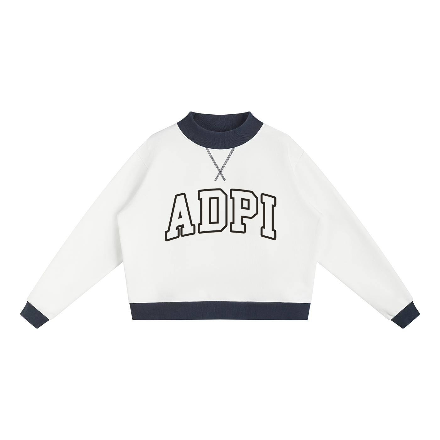 Alpha Delta Pi Two Tone Mock Neck Sweatshirt