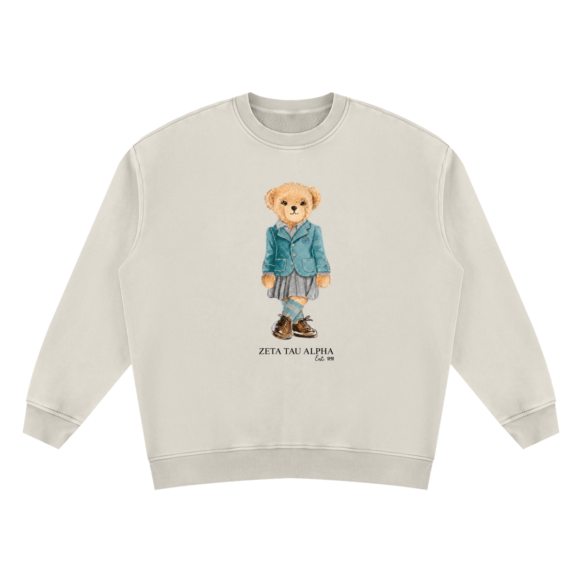 Zeta Tau Alpha Sorority Bear Vintage Wash Sweatshirt