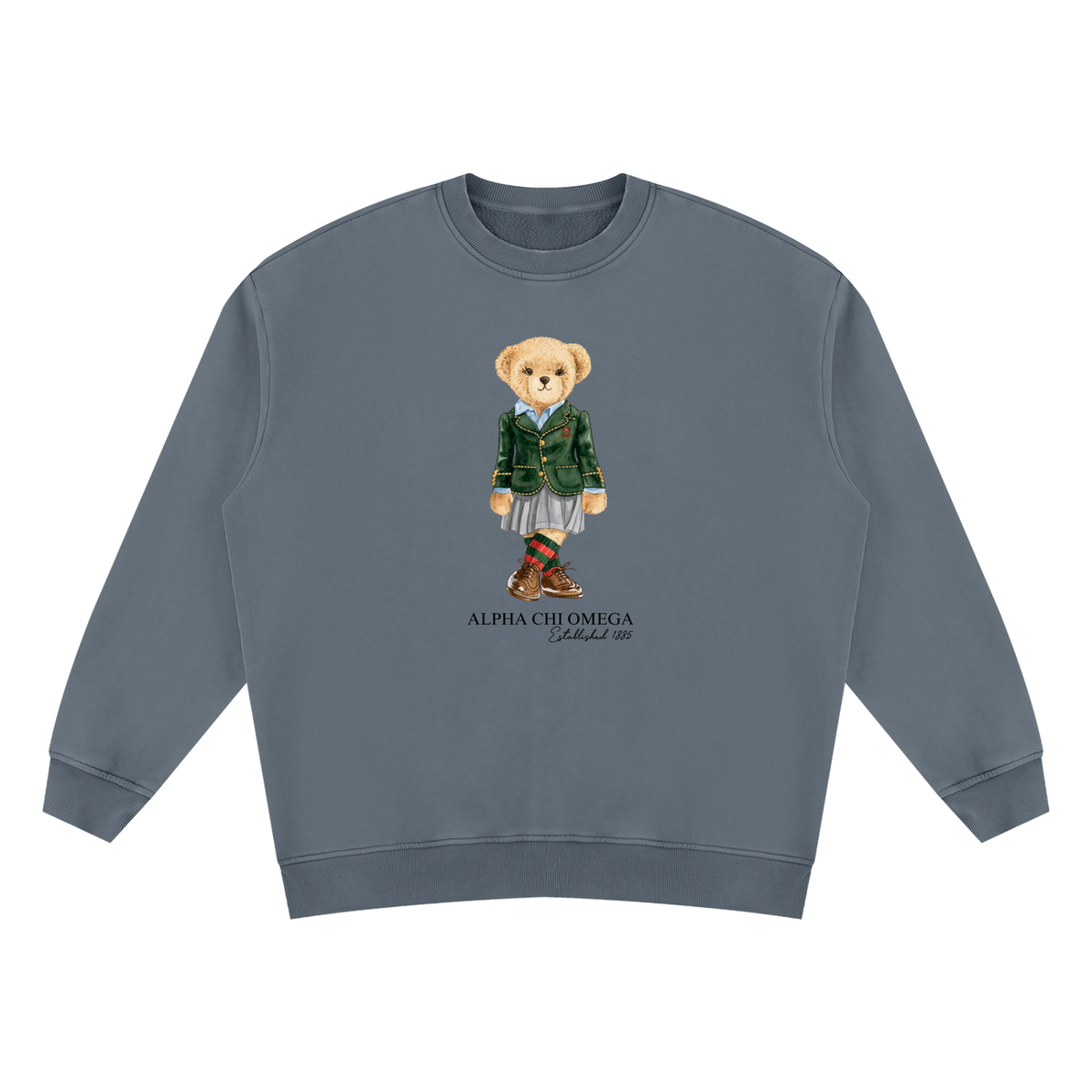 Alpha Chi Omega Sorority Bear Vintage Wash Sweatshirt