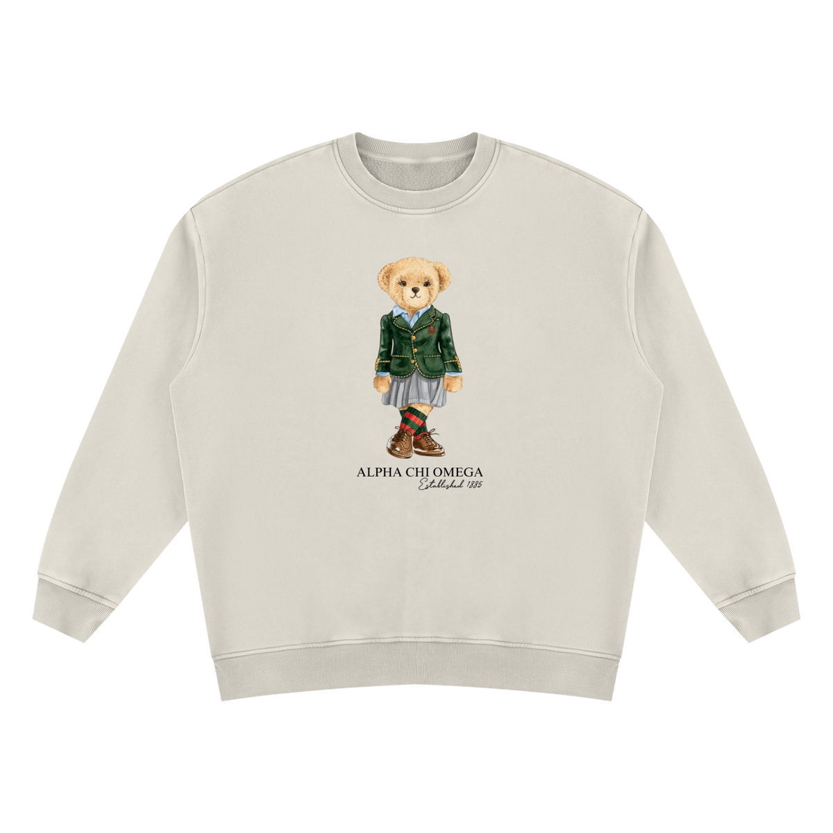 Alpha Chi Omega Sorority Bear Vintage Wash Sweatshirt