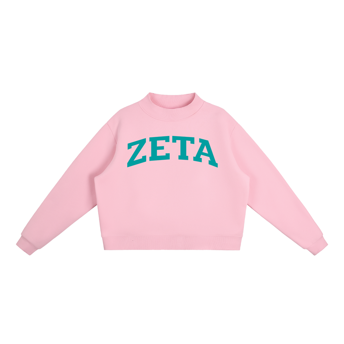 Zeta Tau Alpha Turquoise Mock Neck Sweatshirt