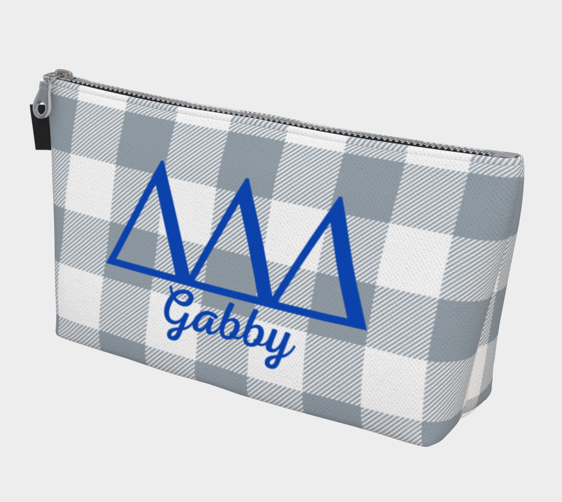 Tri Delta Personalized Gingham Makeup Bag