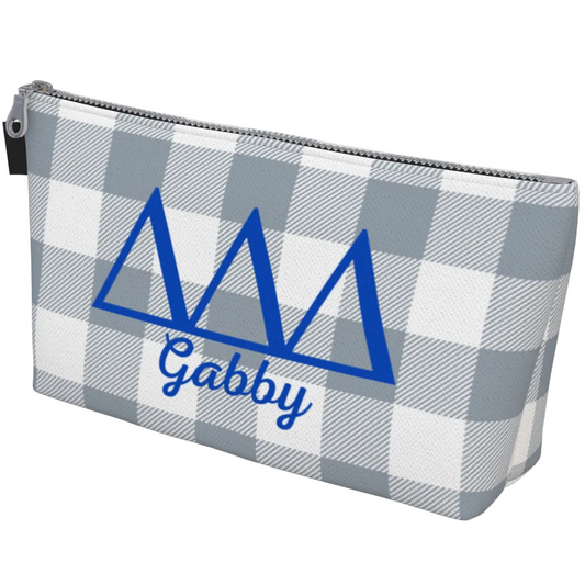 Tri Delta Personalized Gingham Makeup Bag