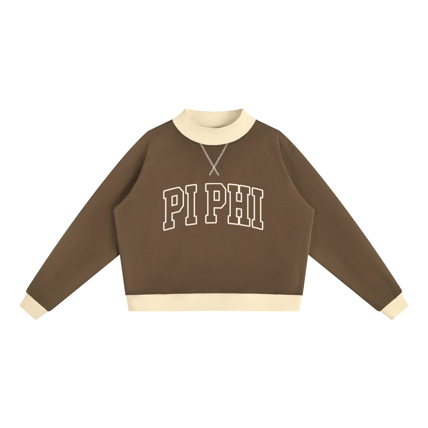 Pi Beta Phi Two Tone Mock Neck Sweatshirt