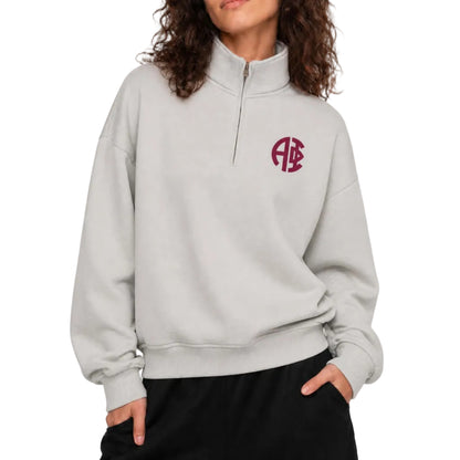 Alpha Phi Round Monogram Quarter Zip Sweatshirt