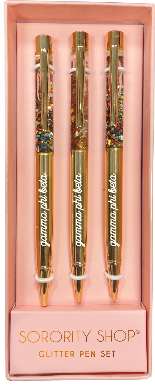 Gamma Phi Beta Glitter Pens 3 Pack - Ivy Society