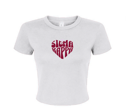 Sigma Kappa Heart Baby Tee - Ivy Society