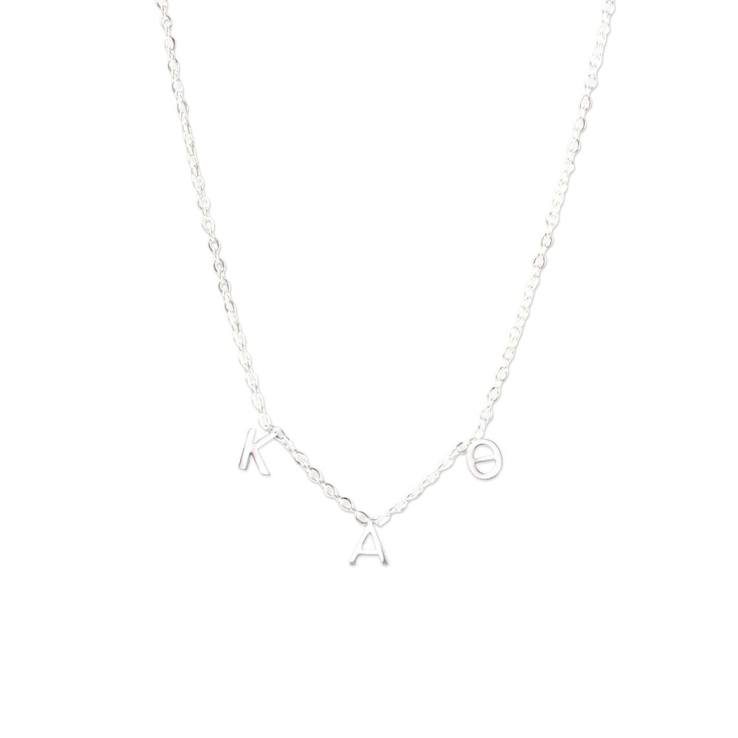 Kappa Alpha Theta Silver Letters Necklace