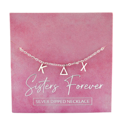 Kappa Delta Chi Silver Greek Letters Necklace