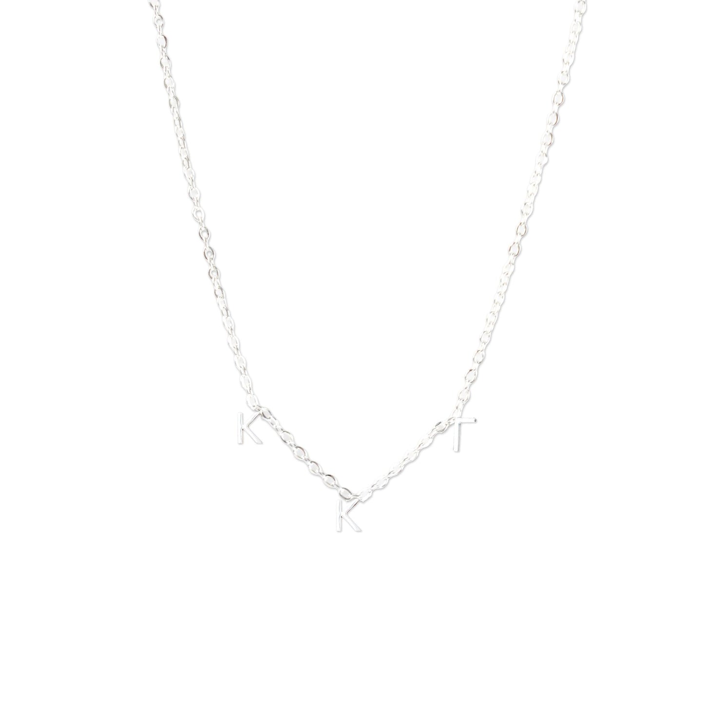 Kappa Kappa Gamma Silver Letters Necklace