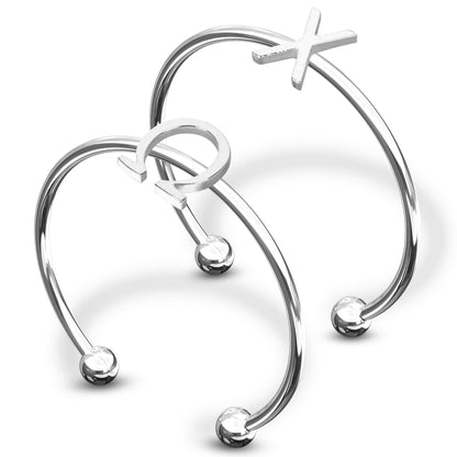 Chi Omega Silver Ring Stack