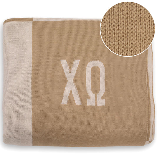 Chi Omega Knit Checkered Blanket - Ivy Society